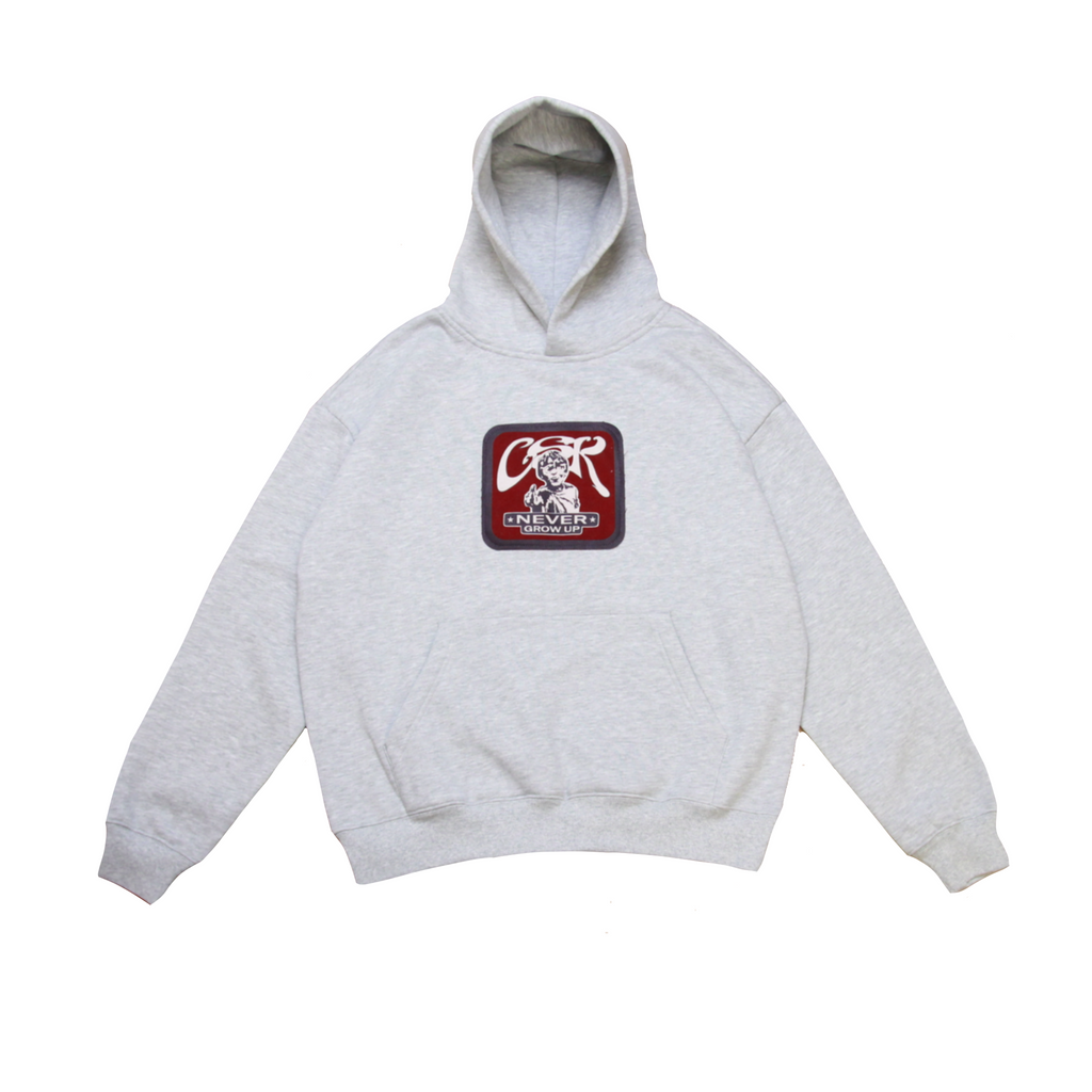 HOODIE - NEVER GROW UP GRAY
