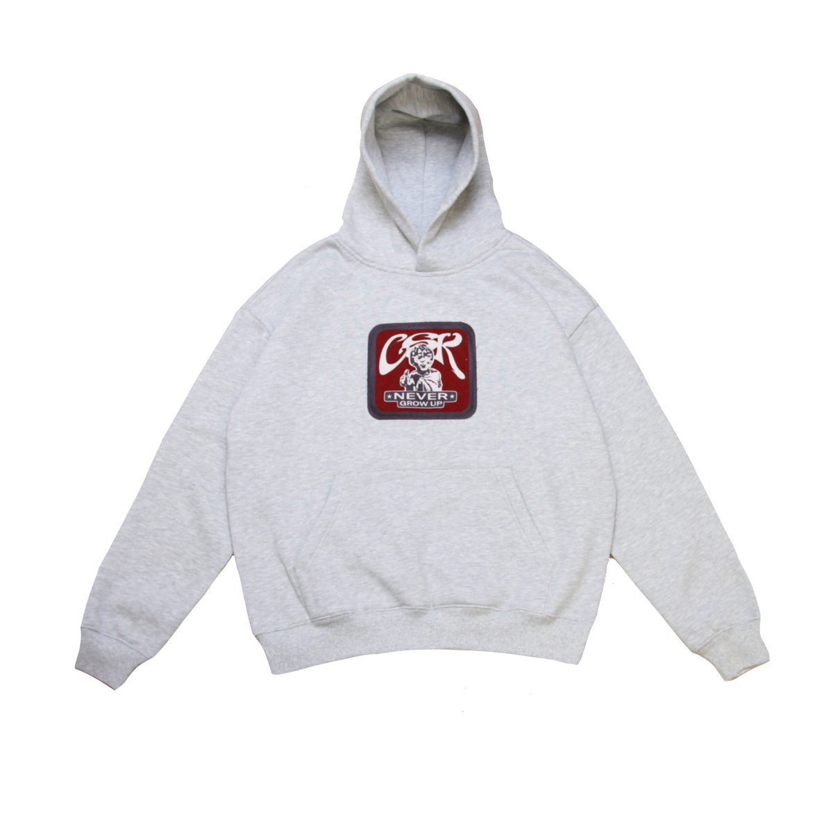 HOODIE - NEVER GROW UP GRAY
