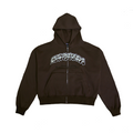 ZIP HOODIE - BROWN