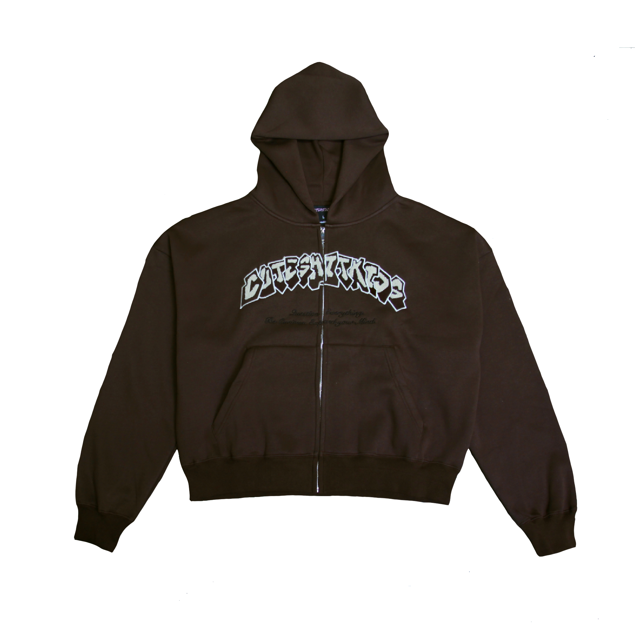 ZIP HOODIE - BROWN