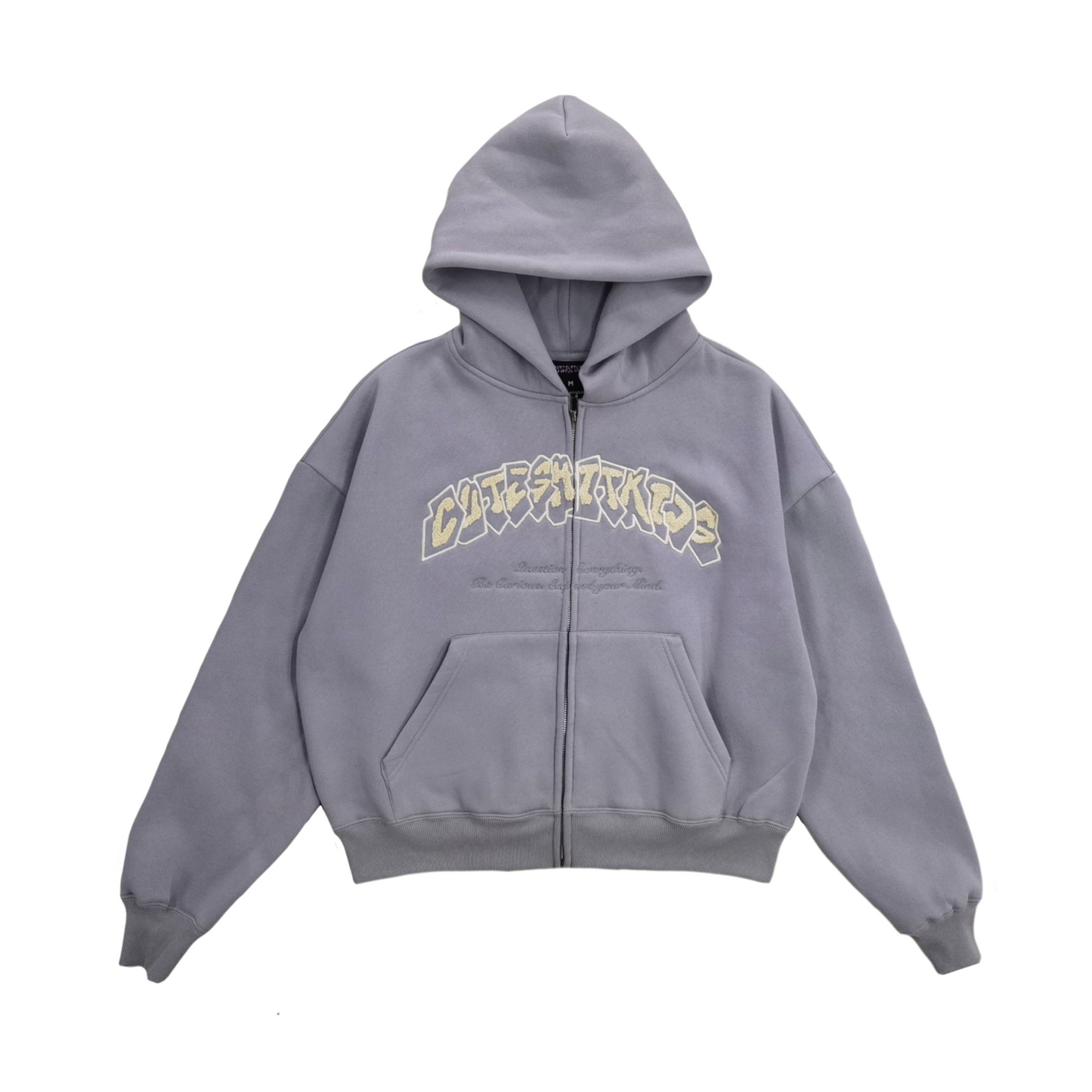 ZIP HOODIE- LIGHT GREY