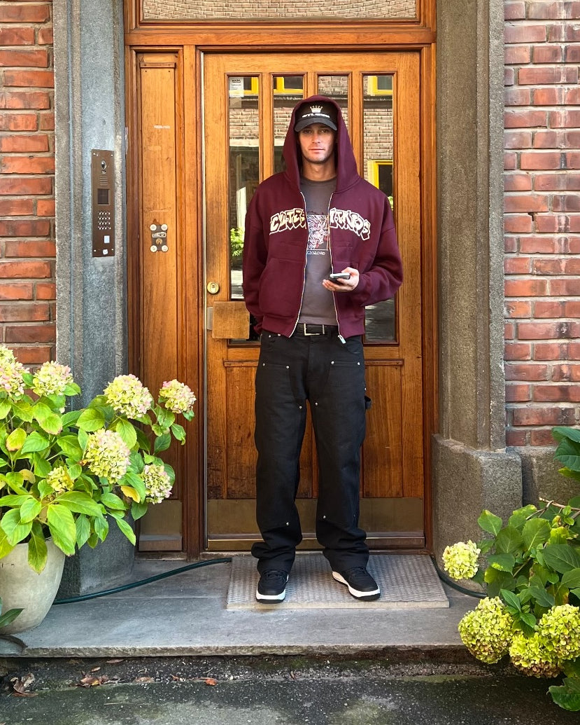 ZIP HOODIE - BURGUNDY