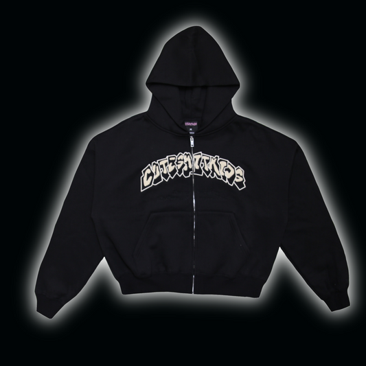 ZIP HOODIE - BLACK