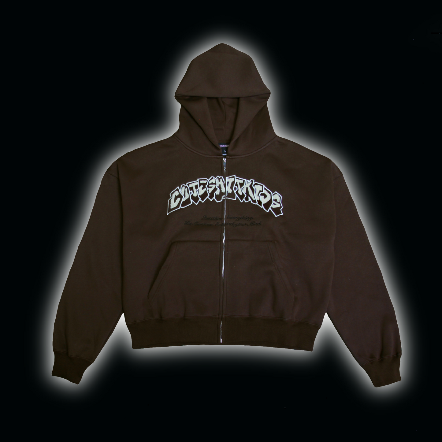 ZIP HOODIE - BROWN