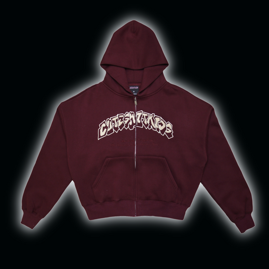 ZIP HOODIE - BURGUNDY