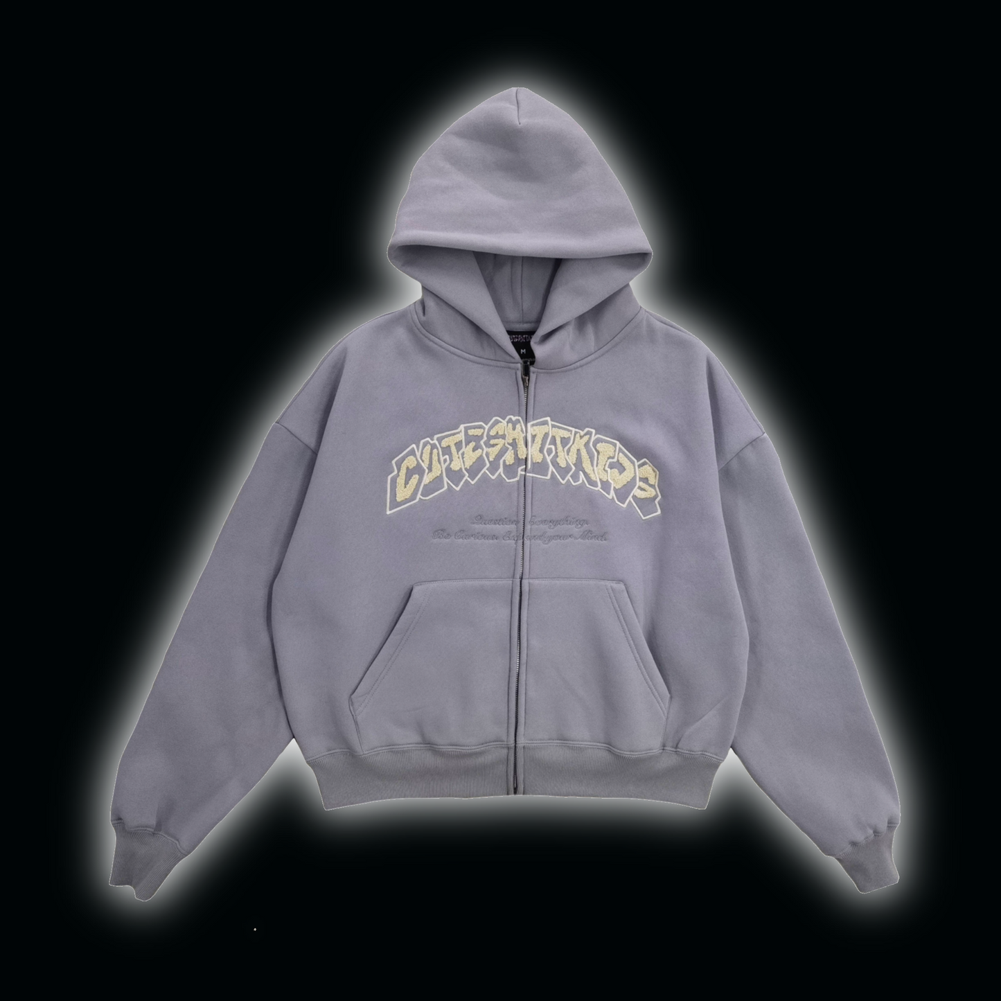 ZIP HOODIE- LIGHT GREY