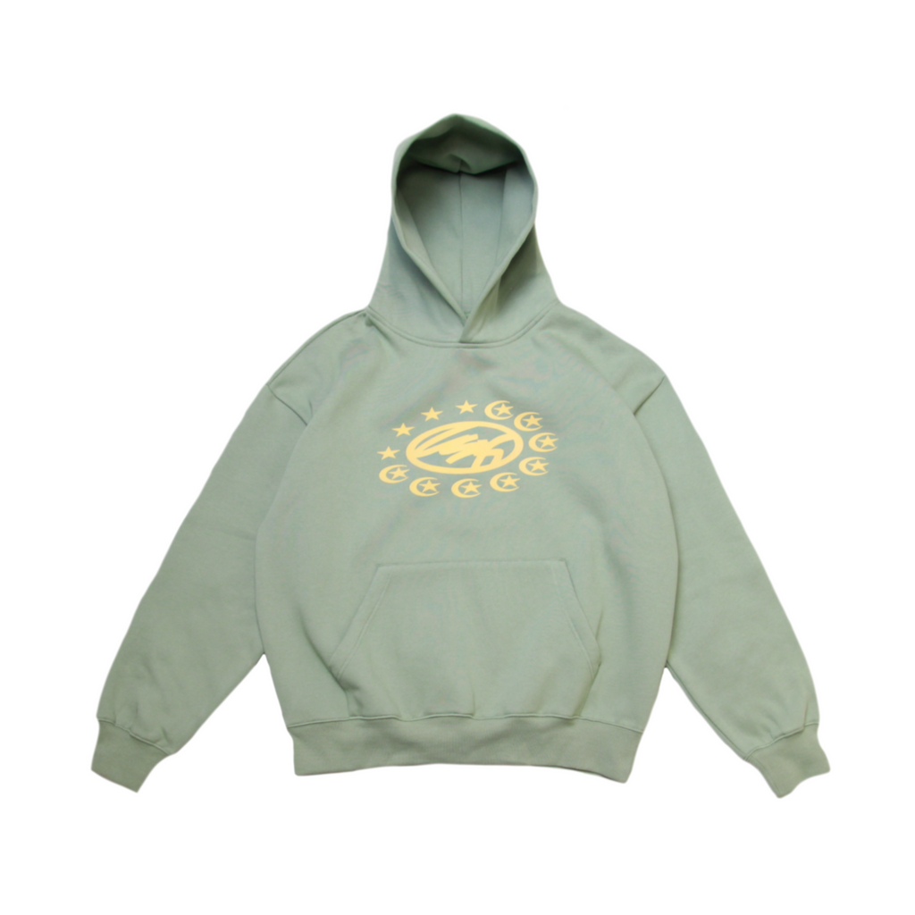 HOODIE - MOON&STARS GREEN